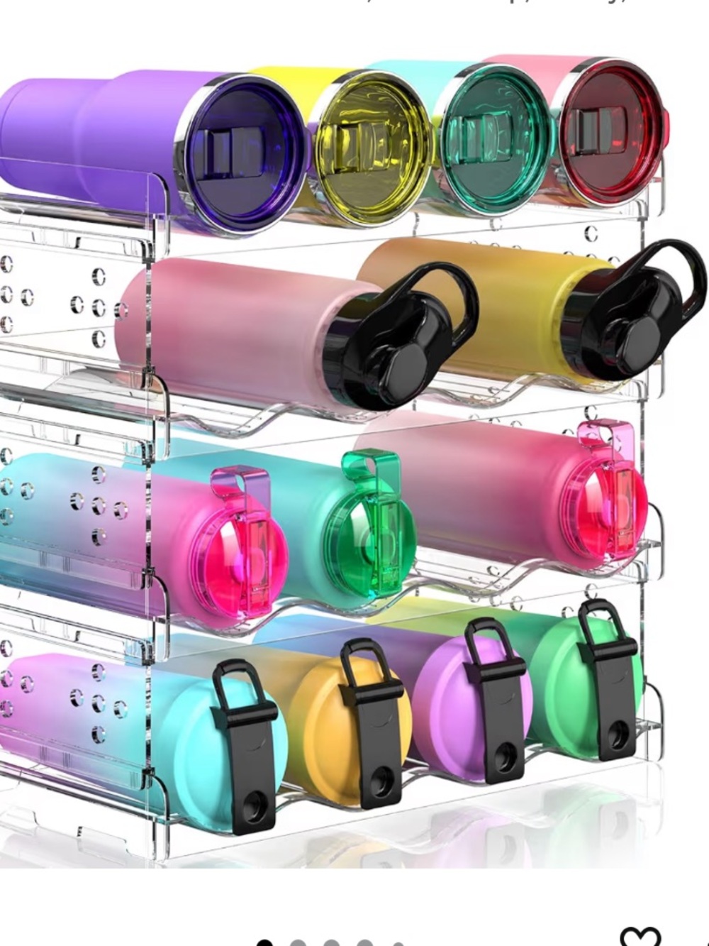 Areforic Clear 4-Tier Water Bottle Organizer